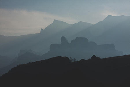 silhouette, images, mountain, fogs thumbnail