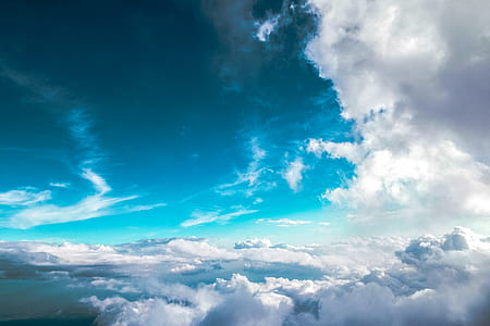 sky, flying, clouds, blue sky thumbnail
