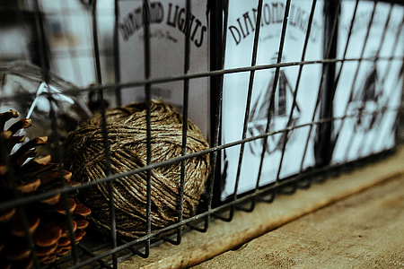 Diamond lightbulbs in a metal basket thumbnail