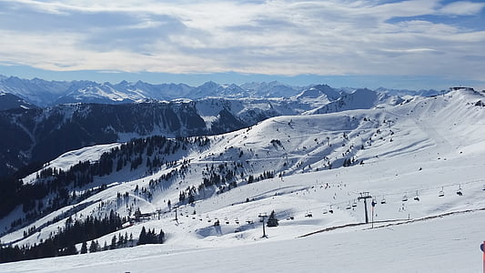 mountain covered with snow during daytime thumbnail
