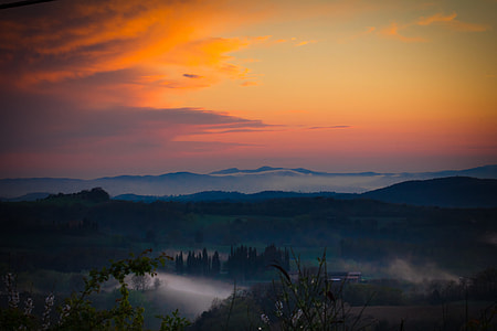 fogging mountain during golden hour thumbnail