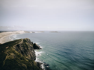 aerial view of cliff and seashore thumbnail