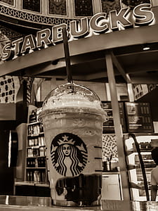 Starbucks Stall Grayscale Photo thumbnail