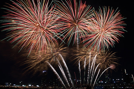 Fireworks at night over Seoul, South Korea thumbnail