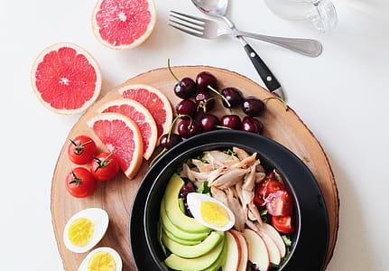 Bowl of Vegetable Salad and Fruits thumbnail