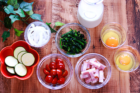ingredients on brown wooden table thumbnail