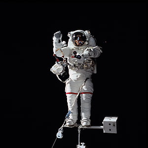man in white astronaut suit thumbnail