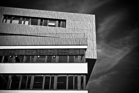 black-and-white, city, sky, art thumbnail