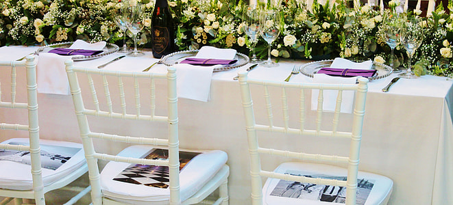 three wooden chairs in front of table thumbnail