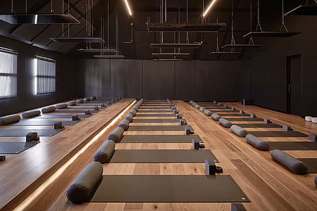 yoga mats on parquet flooring thumbnail