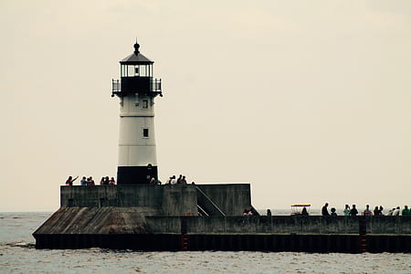 Black and White Light House at Daytime thumbnail
