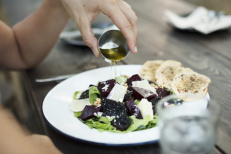 food, plate, salad, hand thumbnail