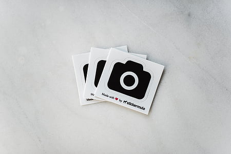 three black camera stickers thumbnail