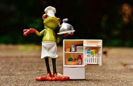 tree frog holding serving tray figurine thumbnail