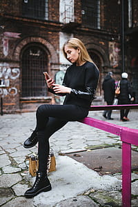 Portrait of young woman on the street thumbnail