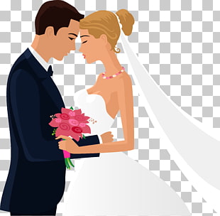 Bridegroom Marriage Wedding invitation, couple, groom and bridge illustration PNG clipart