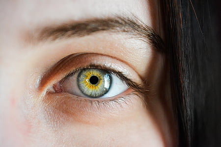 portrait photography of woman's yellow and gray eye thumbnail