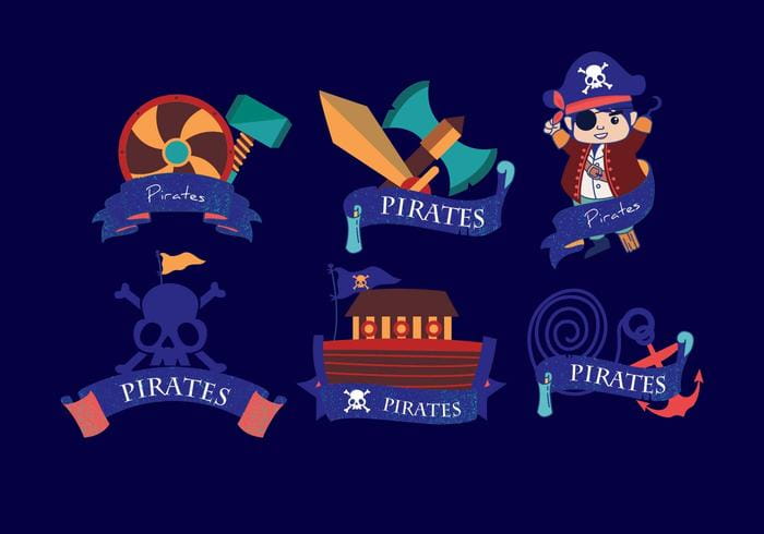 Pirate Banner Dark Blue Vector Svg Ai Eps File Free Graphics