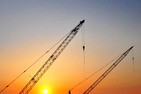 two silhouette of cranes thumbnail
