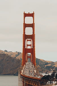 high angle photo of suspension bridge thumbnail