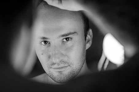grayscale photo of man's face thumbnail