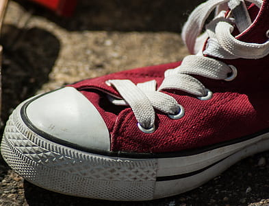 unpaired red Converse All-Star high-top sneaker thumbnail