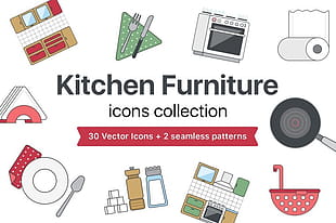 Kitchen Furniture Icons Freebie eps file
