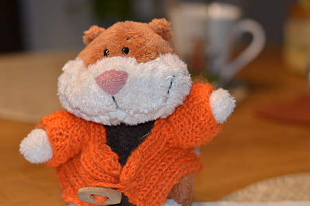rodent wearing orange jacket plush toy thumbnail