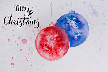red and blue bauble with merry christmas text overlay thumbnail