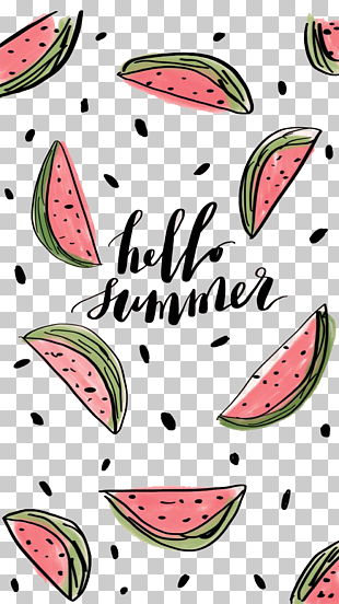 Watermelon Summer , Hello summer, hello summer and slices of watermelons illustration PNG clipart