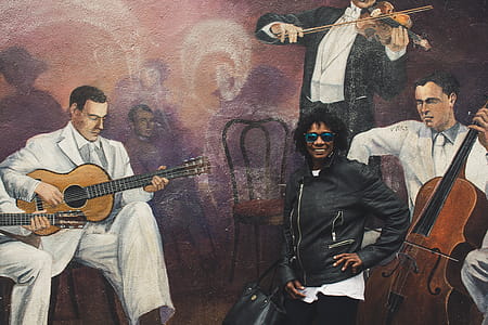Man Posing on Painting thumbnail