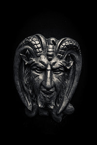 grey stainless steel horned monster decor thumbnail