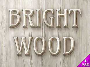 Wood Text Effect psd file