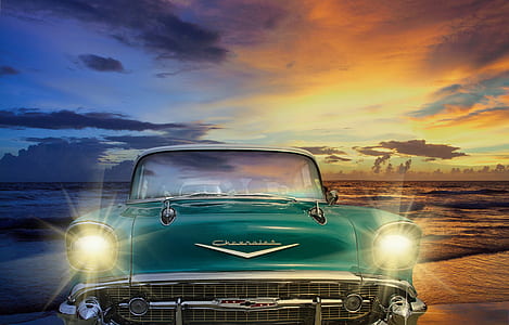 vintage green Chevrolet car thumbnail