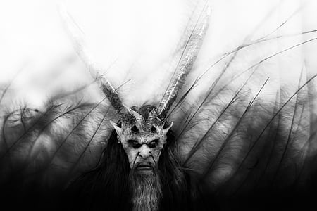 grayscale photo of demon thumbnail