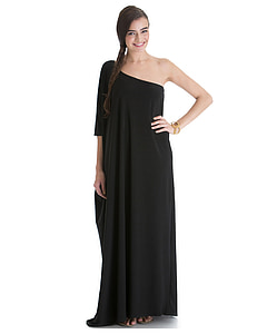 woman wearing black one-shoulder dress thumbnail