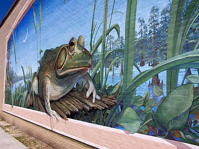 Frog Sitting on a chair Mural in Rayne, Louisiana thumbnail