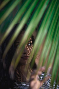 woman behind leaf thumbnail