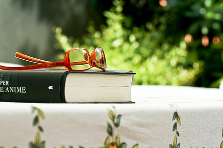red eyeglasses on anime book thumbnail