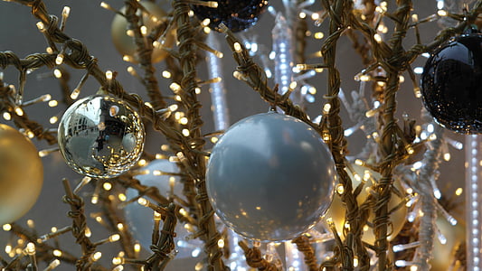 assorted-color Christmas baubles thumbnail