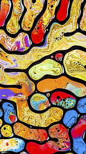 yellow, red, and blue multicolored abstract painting thumbnail