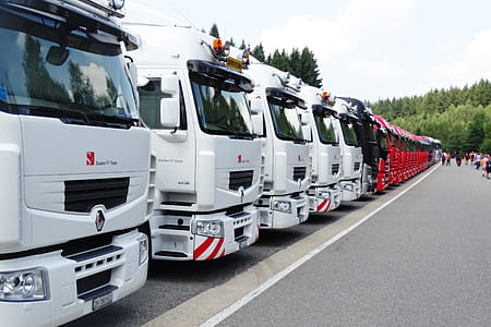 white and red truck's thumbnail