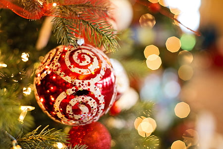 red and white Christmas bubble thumbnail