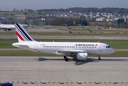 Airfrance aircraft taxiing on runway thumbnail