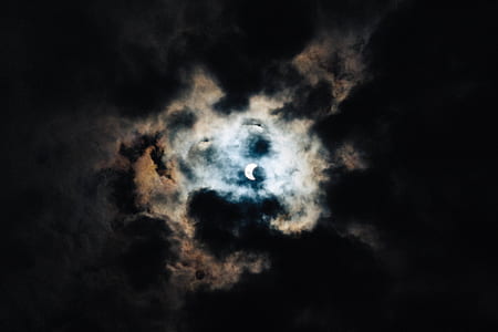 cloud, solar eclipse, crescent, sky thumbnail