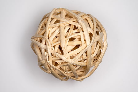 beige rattan ball thumbnail