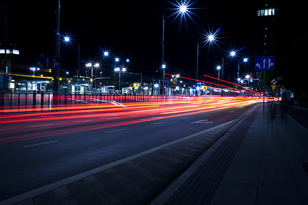time laps of vehicles during night time thumbnail