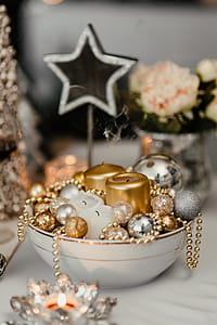 Silver Christmas decorations thumbnail