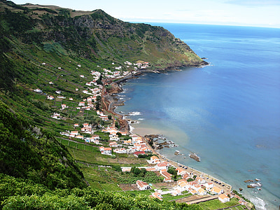 aerial photography of city beside shore thumbnail