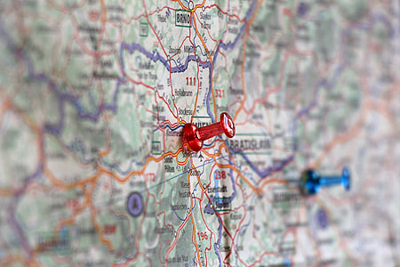 pinned green and white map close-up photography thumbnail